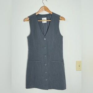 Abercrombie & Fitch Charcoal Button-Front Mini Dress